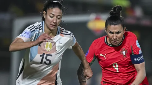 PAÇOS DE FERREIRA, PORTUGAL – APRIL 4: Leila Ouahabi of Spain is challenged by Ana Borges of Portugal during the UEFA Women's Nations League 2024/25 Grp A3 MD3 match between Portugal and Spain at Capital do Movel Municipal Stadium on April 04, 2025 in Paços de Ferreira, Portugal. (Photo by Octavio Passos/Getty Images)