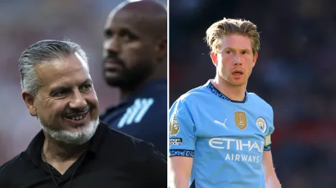 José Boto fala sobre De Bruyne no Flamengo. Fotos: Jorge Rodrigues AGIF/Carl Recine Getty Imagens.