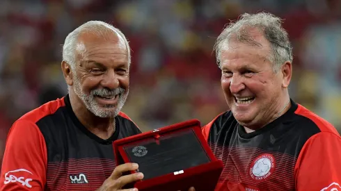 Júnior e Zico juntos no Maracanã