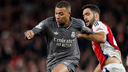 Mbappé até tentou, mas não conseguiu marcar contra o Arsenal