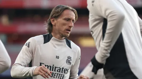 Luka Modric no aquecimento de partida do Real Madrid