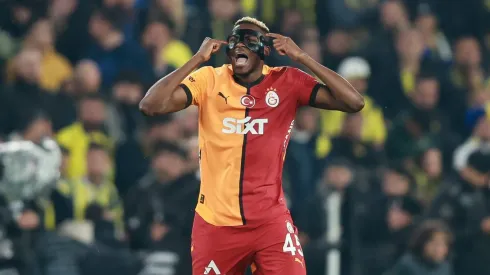 ISTANBUL, TURKEY – APRIL 2: Victor Osimhen of Galatasaray celebrates after scoring his team's first goal during the Turkish Super League match between Fenerbahce and Galatasaray at Ulker Sukru Saracoglu Stadium on April 2, 2025 in Istanbul, Turkey. (Photo by Ahmad Mora/Getty Images)