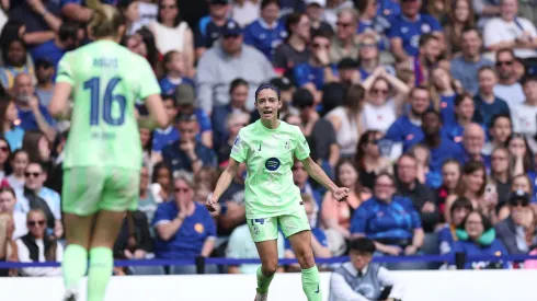 Aitana Bonmati fala sobre a classificação do Barcelona para a final da Women's Champions League (Photo by Warren Little/Getty Images)
