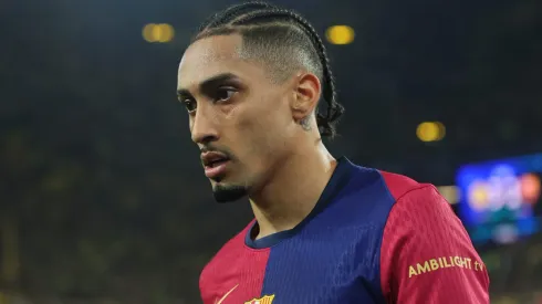 Barcelona: Raphinha precisa marcar mais dois gols para se tornar artilheiro da Champions League (Photo by Alex Grimm/Getty Images)