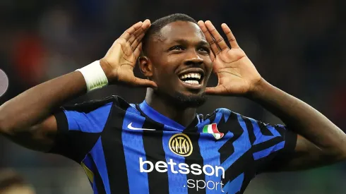 Marcus Thuram, da Inter de Milão, que disse que LAmine Yamal, do Barcelona, não é o melhor jogador do mundo (Photo by Marco Luzzani/Getty Images)