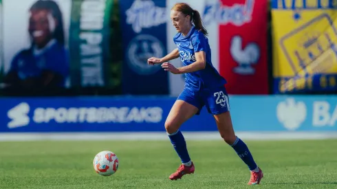 Real Madrid mira a dinamarquesa Sara Holmgaard para o lugar de Olga Carmona na lateral (Photo by Kya Banasko/Getty Images)