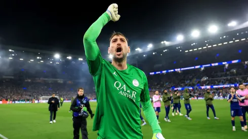 Donnarumma comemorando classificação do PSG na Champions League. Foto: Carl Recine