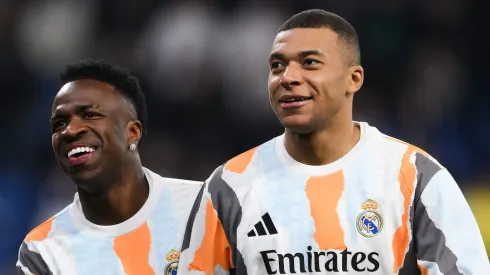 Ancelotti faz pedido inusitado para Mbappé e Vini Jr antes de El Clásico contra o Barcelona. (Photo by David Ramos/Getty Images)