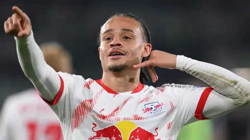 Xavi Simons, meia-ofensivo do RB Leipzig, que já foi ligado ao Barcelona (Photo by Stuart Franklin/Getty Images)