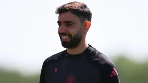 Bruno Fernandes em treino do Manchester United