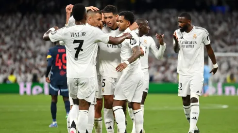 Jogadores do Real Madrid comemorando gol. Foto: Denis Doyle