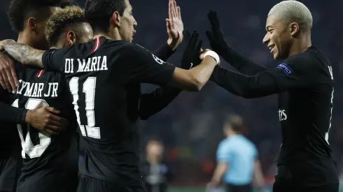 Neymar, Di Maria, Mbappé no PSG (Photo by Srdjan Stevanovic/Getty Images)