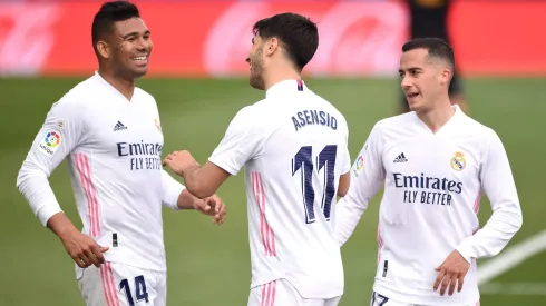 Casemiro, Marco Asensio e Lucas Vázquez no Real Madrid. Foto: Denis Doyle