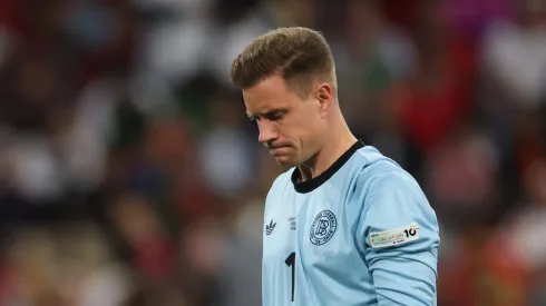 Ter Stegen cobra o Barcelona. (Photo by Alex Grimm/Getty Images)