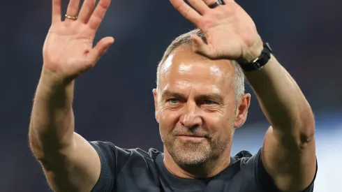 Hansi Flick em jogo do Barcelona