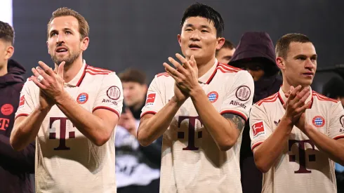 Harry Kane, Kim Min-Jae e Joshua Kimmich juntos no Bayern de Munique. Foto: Stuart Franklin