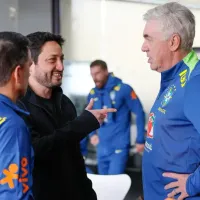 Carlo Ancelotti recebe visita e conversa com Arthur Elias, treinador da Seleção Brasileira Feminina