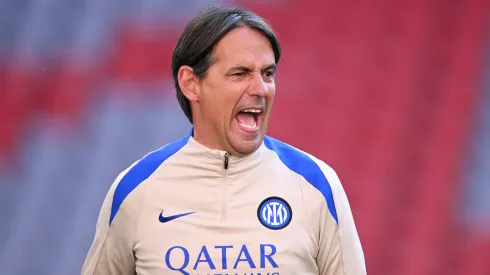 Simone Inzaghi em treino da Inter de Milão