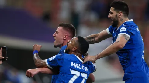 Jogadores do Al-Hilal comemorando. Foto: Yasser Bakhsh