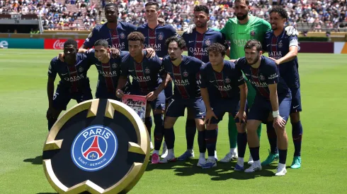 Elenco do PSG antes de enfrentar o Atlético de Madrid