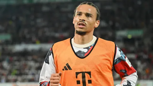 Leroy Sané no aquecimento durante partida do Bayern de Munique. Foto: Sebastian Widmann