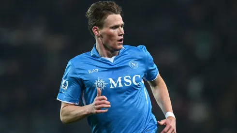 Scott McTominay em jogo do Napoli. Foto: Matteo Gribaudi