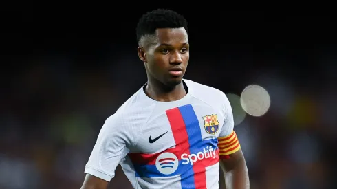 Presidente do Barcelona comemora saída de Ansu Fati para o Monaco. (David Ramos/Getty Images)