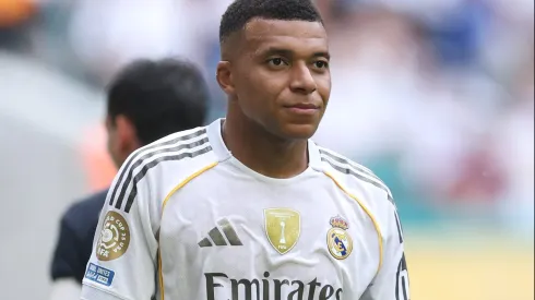 Mbappé é alvo de piadas após retorno aos gramados em Real Madrid X Juventus pelo Mundial de Clube. (Photo by Megan Briggs/Getty Images)