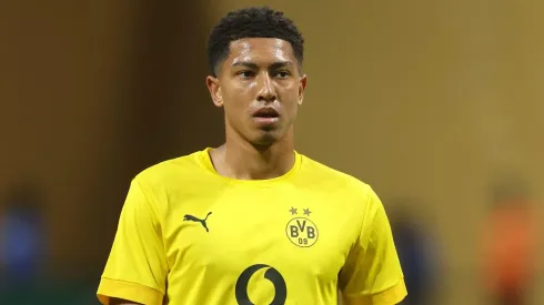 Jobe Bellingham, do Borussia Dortmund. (Photo by Alex Grimm/Getty Images)