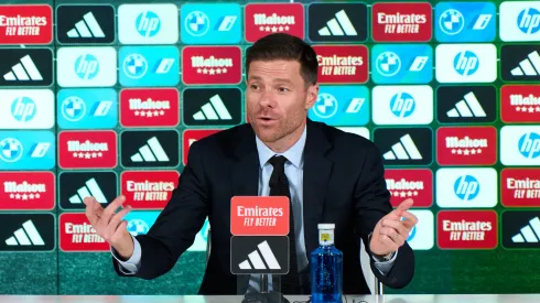 Xabi Alonso em coletiva do Real Madrid