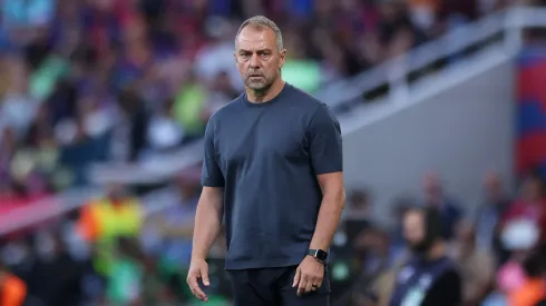 Hansi Flick em partida do Barcelona