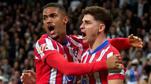 Samuel Lino e Julián Álvarez, pelo Atlético de Madrid. O primeiro é alvo do Flamengo (Photo by Angel Martinez/Getty Images)