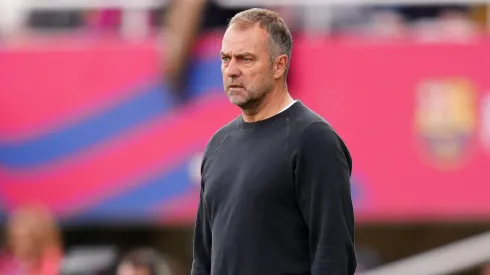 Hansi Flick em jogo do Barcelona