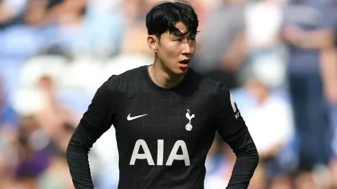 READING, ENGLAND – JULY 19: Heung-Min Son of Tottenham Hotspur reacts during the pre-season friendly match between Reading and Tottenham Hotspur at Select Car Leasing Stadium on July 19, 2025 in Reading, England. (Photo by Ryan Pierse/Getty Images)