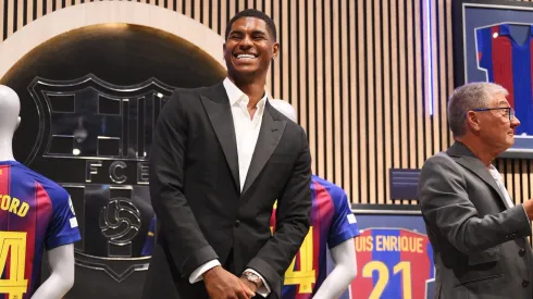 Rashford é sincero e escolhe entre Messi ou Cristiano Ronaldo durante apresentação no Barcelona. (Photo by David Ramos/Getty Images)