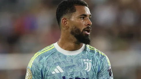 WASHINGTON, DC – JUNE 18: Douglas Luiz #26 of Juventus FC looks on during the FIFA Club World Cup 2025 group G match between Al Ain FC and Juventus FC at Audi Field on June 18, 2025 in Washington, DC. (Photo by Kevin C. Cox/Getty Images)