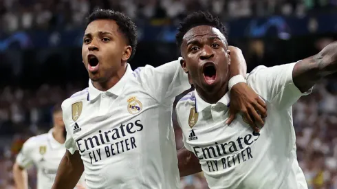 Rodrygo e Vinicius Junior pelo Real Madrid. (Photo by Julian Finney/Getty Images)