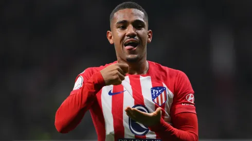 Samuel Lino comemora gol do Atlético de Madrid