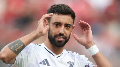 Bruno Fernandes pode sair do Manchester United antes do fim do contrato. (Photo by Vincent Carchietta/Getty Images)