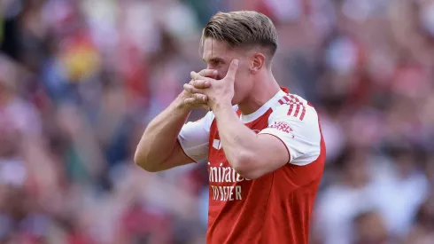 Viktor Gyökeres em jogo do Arsenal. Foto: Alex Pantling