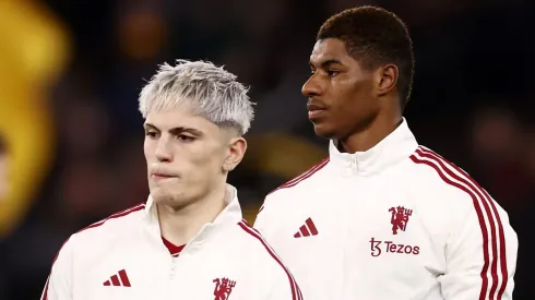 Garnacho e Rashford, pelo Manchester United. O segundo está emprestado ao Barcelona. (Foto: Naomi Baker/Getty Images)