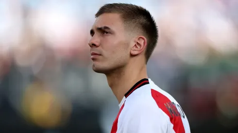 Franco Mastantuono em jogo do River Plate (Foto: Harry How/Getty Images)