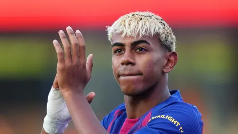 Barcelona quer reunir Lamine Yamal e Doué no mesmo time. Foto: Alex Caparros/Getty Images