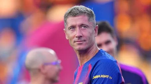 Lewandowski foi desfalque em confrontos amistosos do Barcelona (Foto: Alex Caparros/Getty Images)