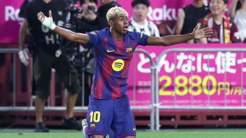 Lamine Yamal durante jogo de LaLiga (Foto: Paul Miller/Getty Images)
