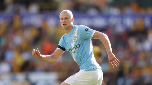 Erling Haaland em ação pelo Manchester City.