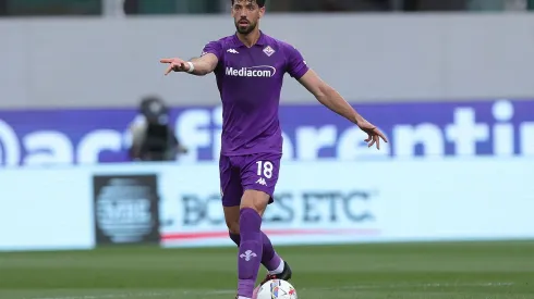 Pablo Mari Villar, da ACF Fiorentina, em ação durante a partida da Série A entre Fiorentina e Atalanta, no Estádio Artemio Franchi, em 30 de março de 2025, em Florença, Itália. Foto: Gabriele Maltinti/Getty Images