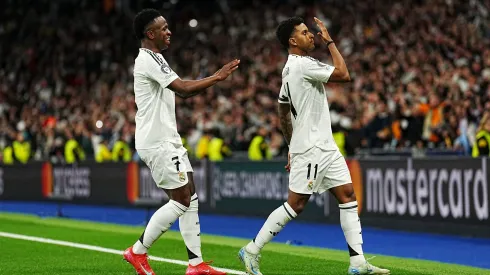 Vinicius Júnior e Rodrygo comemoram gol do Real Madrid