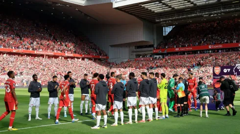 Jogadores em Liverpool x Arsenal (Foto: Carl Recine/Getty Images)