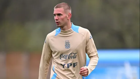 Franco Mastantuono em treino da Seleção Argentina. Foto: Rodrigo Valle